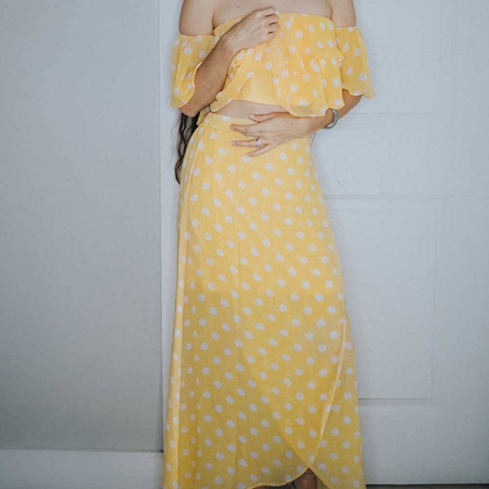 HOPE- 2 PIECE YELLOW POLKA DOT TOP/BOTTOM